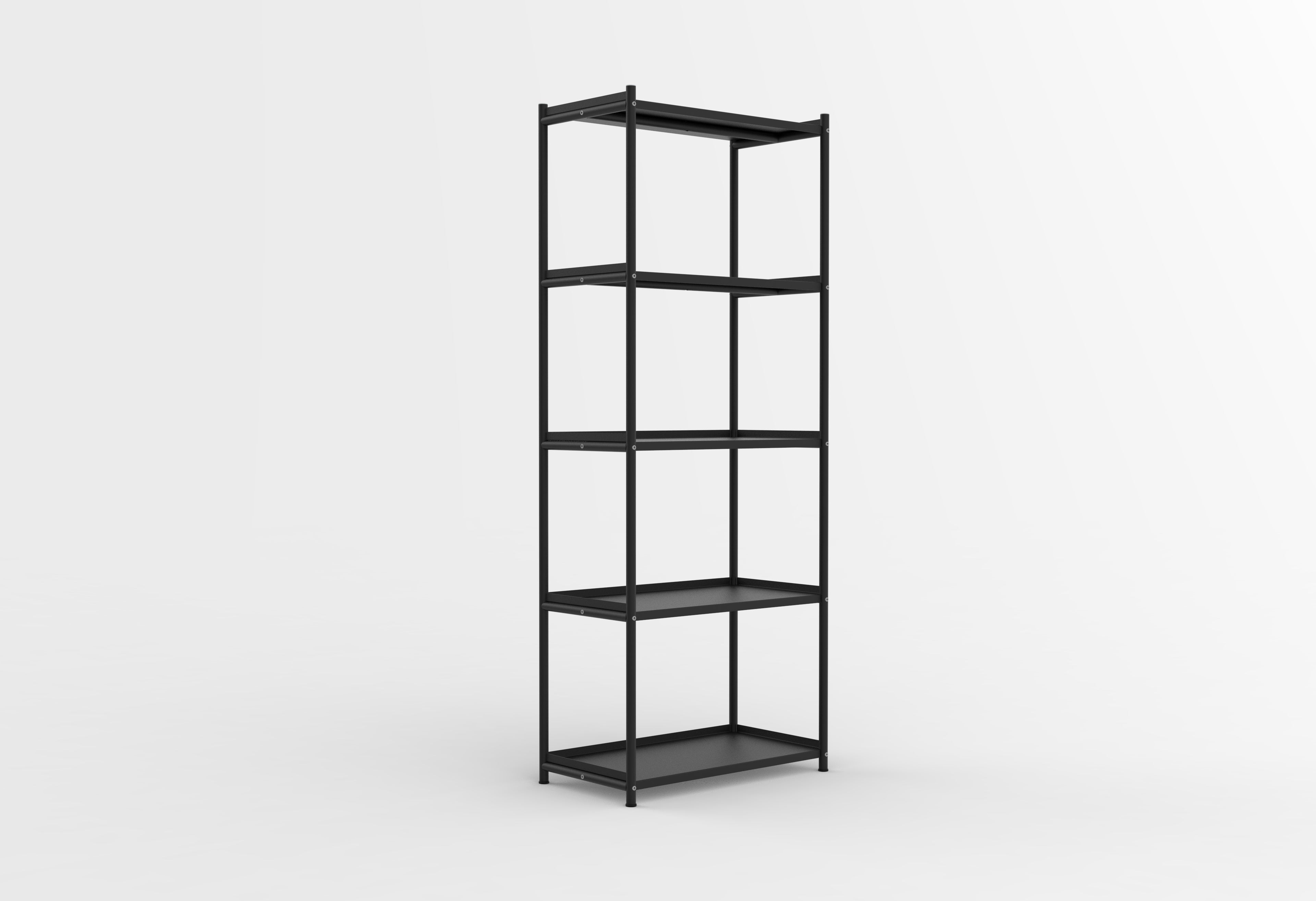 Tall Shelf with Metal Shelves